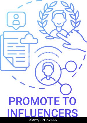 Promote to influencers concept icon Stock Vector