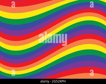 Rainbow colored wavy background. Stock Vector