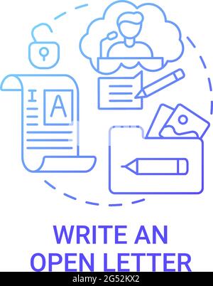 Write open letter concept icon Stock Vector