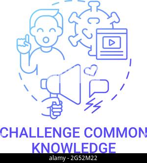Challenge common knowledge concept icon Stock Vector