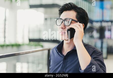 business man talking on the phone Stock Photo