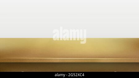 Metal gold table top, white background - Vector illustration Stock Vector