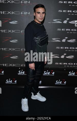 MEXICO CITY, MEXICO - JUNE 24: Alfredo Felix  poses for photos  during the black carpet of the musical Siete at Pepsi Center on June 24, 2021 in Mexico City, Mexico. (Photo by Eyepix/Sipa USA) Stock Photo