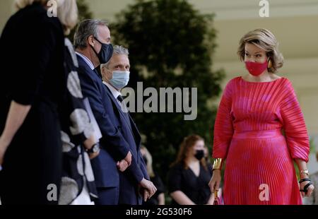 Queen Mathilde of Belgium pictured during a royal visit to the non ...