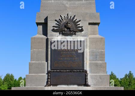 First Australian Division Memorial in Pozieres (Somme), France Stock Photo