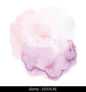 Stain watercolor brush shapes with hand-painted on white background. Stock Vector