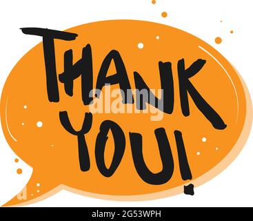 phrase THANK YOU in speech bubble, vector illustration Stock Vector