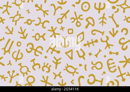 Seamless pattern by abstract organic shapes. Brush style vector texture on isolated background, EPS8, No.2. Stock Vector