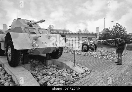 Switzerland, the tank museum in Thun (Bern), World War II tanks: British Staghound armoured car Stock Photo