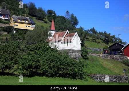 Undredal Stave Church, the smallest church in Europe Stock Photo