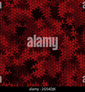 Seamless Geometric Ruby Triangles on Black Background Vector Pattern Stock Vector