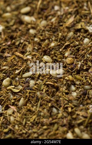 Raw Organic Zaatar Spices in a Bowl Stock Photo