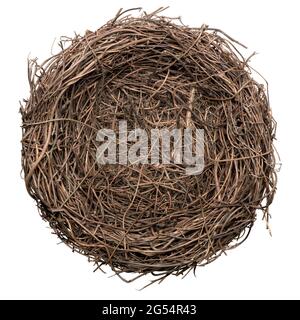 Bird nest empty isolated on white Stock Photo - Alamy