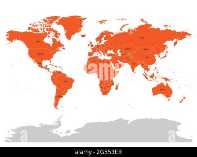 Map of United Nation with orange highlighted member states. UN is an intergovernmental organization of international co-operation. EPS10 vector Stock Vector