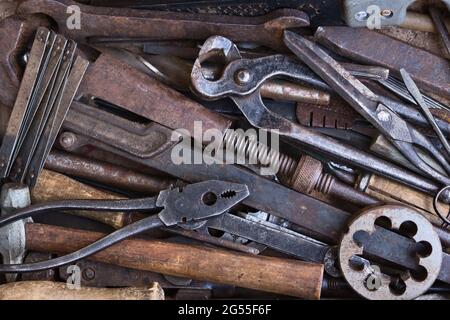 Various hand metal tools Stock Photo