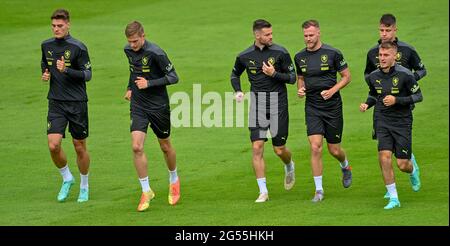 Prague, Czech Republic. 25th June, 2021. The Czech soccer team training in Prague, Czech Republic, June 25, 2021. Credit: Vit Simanek/CTK Photo/Alamy Live News Stock Photo