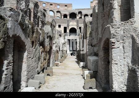 Rome, Italy. 25th June, 2021. Rome 25/06/2021 Colosseum. Press conference to present the restoration works of the hypogea Credit: Independent Photo Agency/Alamy Live News Stock Photo