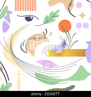 Arabic minimalism. Vector pattern in flat style Stock Vector