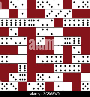 Seamless domino pattern. Vector texture on isolated background, EPS8, No. 2. Stock Vector