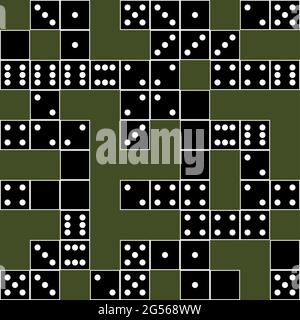 Seamless domino pattern. Vector texture on isolated background, EPS8, No. 1. Stock Vector