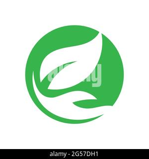 hand and leaf logo vector illustration design template Stock Vector
