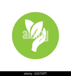 hand and leaf logo vector illustration design template Stock Vector