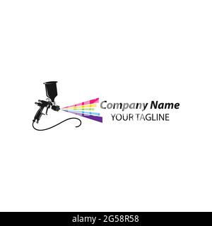 Painting logo designs template vector, Art Logo template, Spray Gun Painting logo Stock Vector