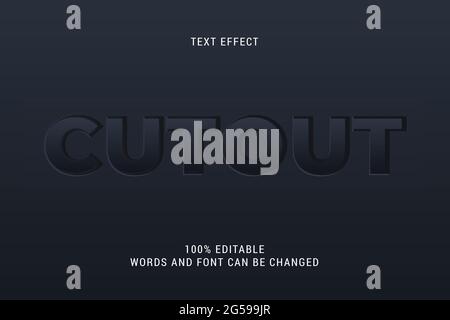 cutout paper text effect 100% editable vector image Stock Vector