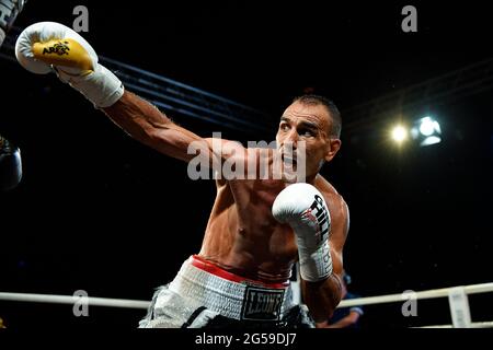 Civitavecchia, Italy. 25th June, 2021. The IBO Mediterranean Middleweight title goes to Emiliano Marsili. (Photo by Domenico Cippitelli/Pacific Press) Credit: Pacific Press Media Production Corp./Alamy Live News Stock Photo