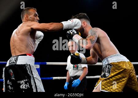 Civitavecchia, Italy. 25th June, 2021. The IBO Mediterranean Middleweight title goes to Emiliano Marsili. (Photo by Domenico Cippitelli/Pacific Press) Credit: Pacific Press Media Production Corp./Alamy Live News Stock Photo