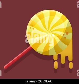 orange candy melting vector illustration in flat style Stock Vector