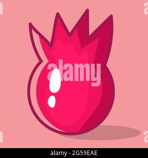 pomegranate fruit vector illustration in flat style Stock Vector