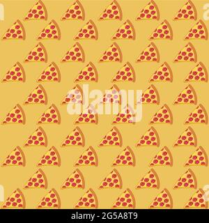 Seamless pattern of pizza slices in a graphic style for the corporate identity of the restaurant, packaging, menu design and interior decoration. Stock Vector