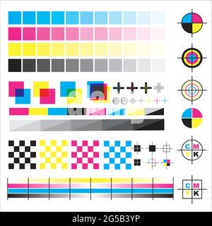 Color wheel and palette cmyk table sample gradient Stock Vector