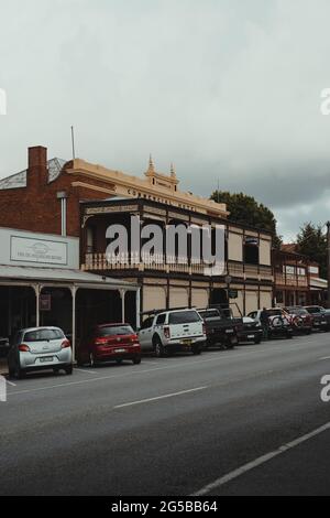 Beechworth, Victoria - December 22nd, 2020: The Commercial Hotel on the main street of Beechworth. Stock Photo