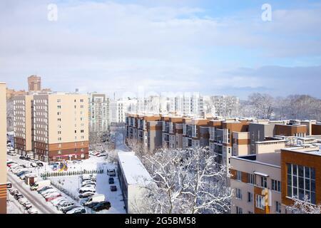 Residential district in Kaliningrad, Russia. Winter. Stock Photo