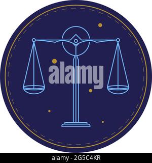 Balance scale astrological sign, horoscope symbol Stock Vector