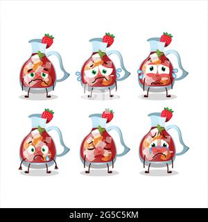 Sangria cartoon in character with sad expression. Vector illustration Stock Vector