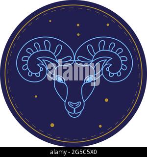Aries astrological sign, horoscope zodiac symbol Stock Vector