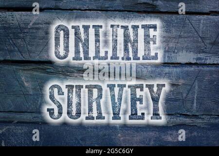 Online Survey Concept text on background Stock Photo