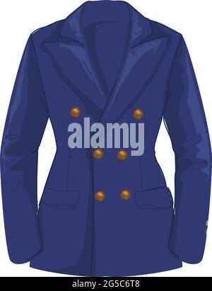 Casual jacket with buttons, marine nautical style Stock Vector