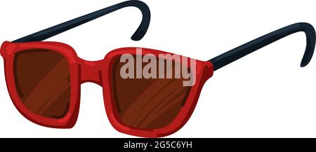 Red sunglasses, unisex model of eyewear for summer Stock Vector