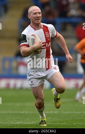 Warrington, UK. 25th June, 2021. Liam Farrell of England during the game in Warrington, United Kingdom on 6/25/2021. (Photo by Richard Long/ RL Photography/News Images/Sipa USA) Credit: Sipa USA/Alamy Live News Stock Photo