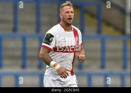 Warrington, UK. 25th June, 2021. Joe Westerman of England during the game in Warrington, United Kingdom on 6/25/2021. (Photo by Richard Long/ RL Photography/News Images/Sipa USA) Credit: Sipa USA/Alamy Live News Stock Photo