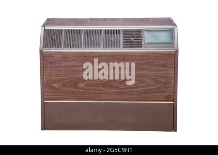 Old floor standing air conditioner isolated on white background, work with clipping path. Stock Photo