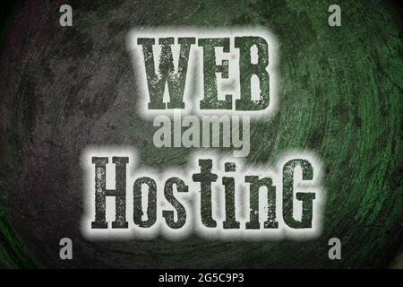 Web Hosting Concept text on background Stock Photo