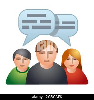 illustration of the teamwork messages chat and communication icon Stock Vector