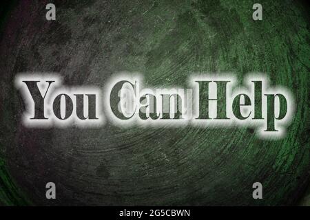 You Can Help text on Background Stock Photo