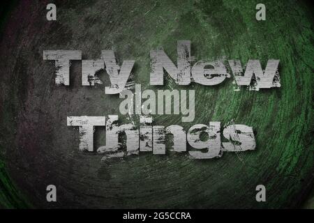 Try New Things Concept text on background Stock Photo