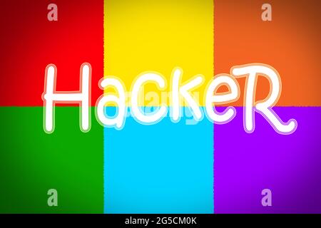 Hacker Concept text on background Stock Photo